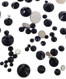 Στρας τύπου swarovski (μαύρο) σε βαζάκι 100τμχ